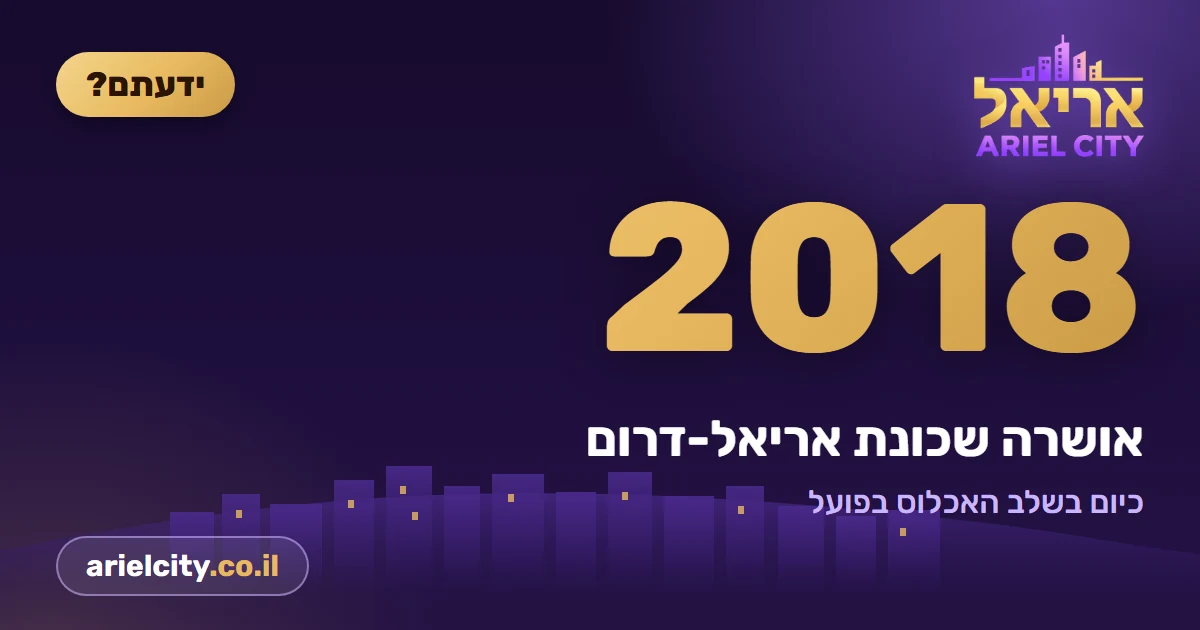 ידעתם? שכונת אריאל-דרום